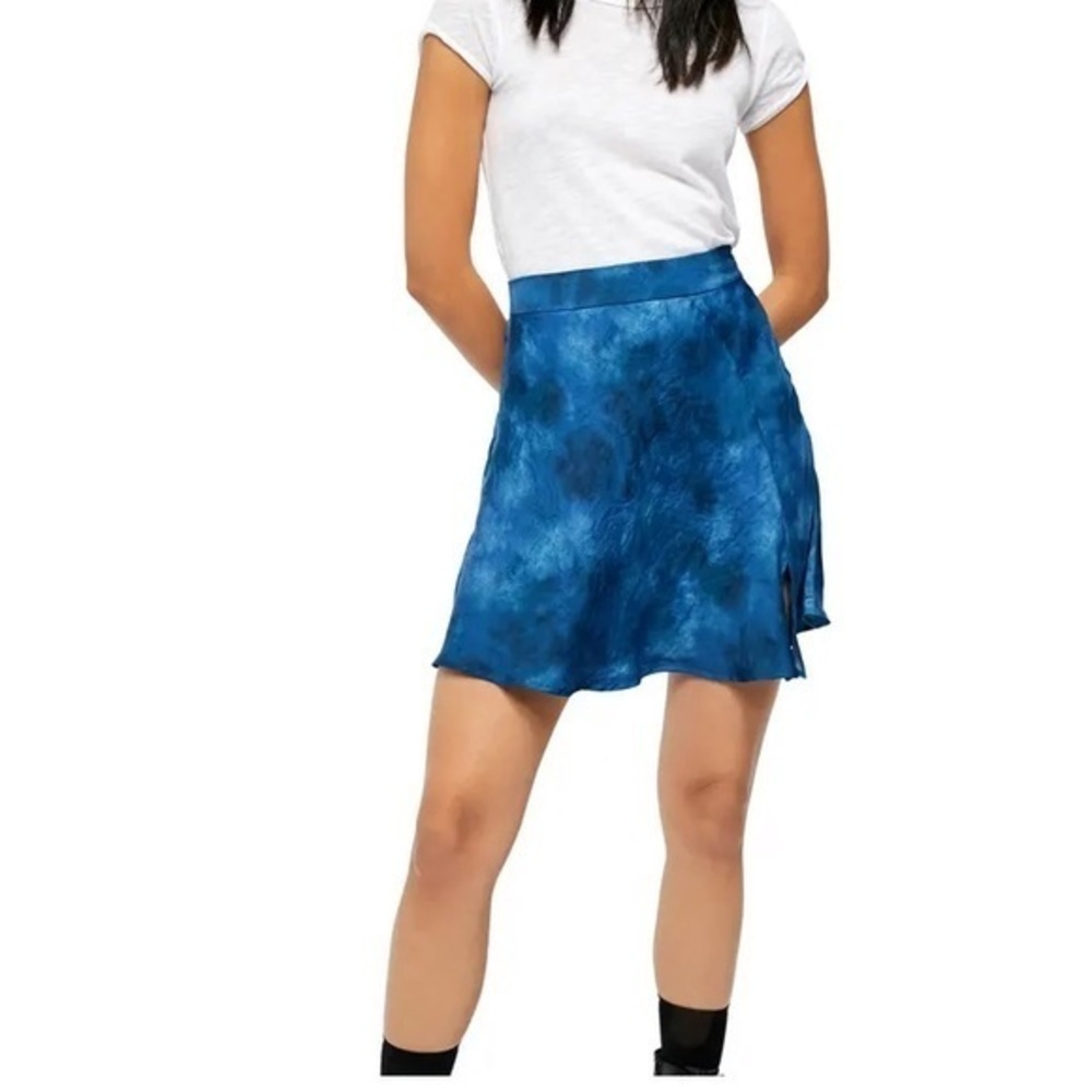 Free People Martine Flirt Tie Dye Skirt Navy12 NWT